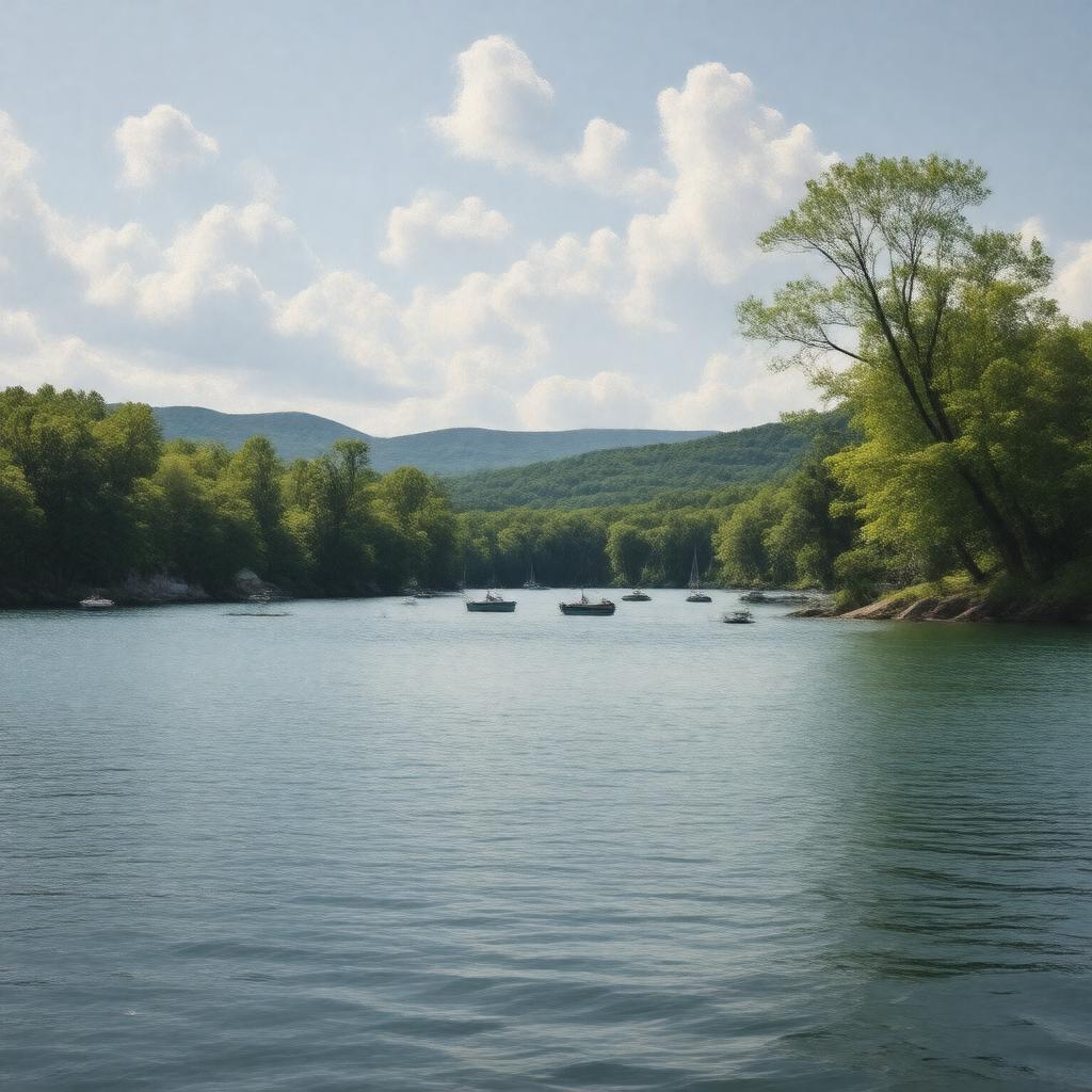 Click to view larger image AI-created image of Lake Cochituate