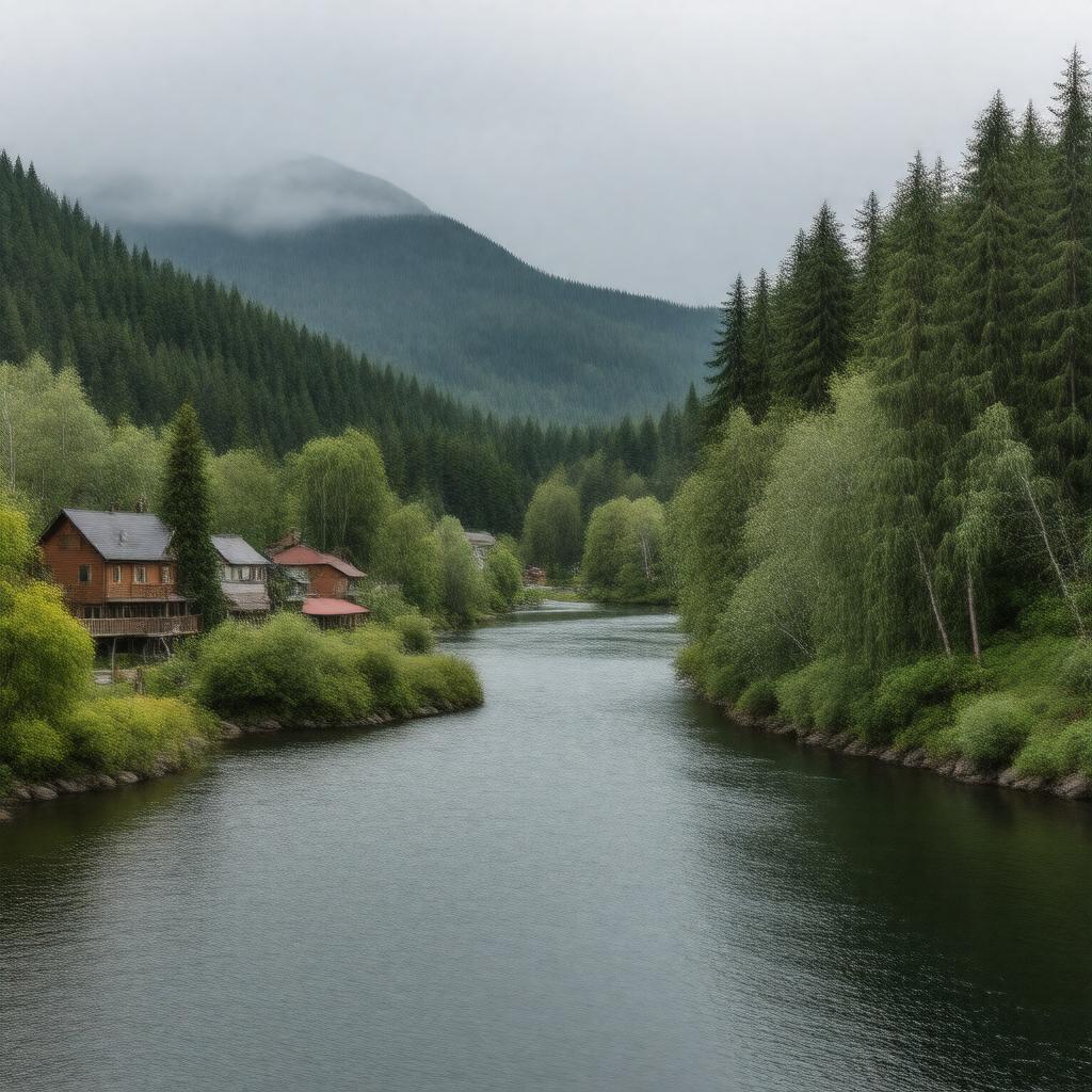 AI-created image of Lake Cowichan