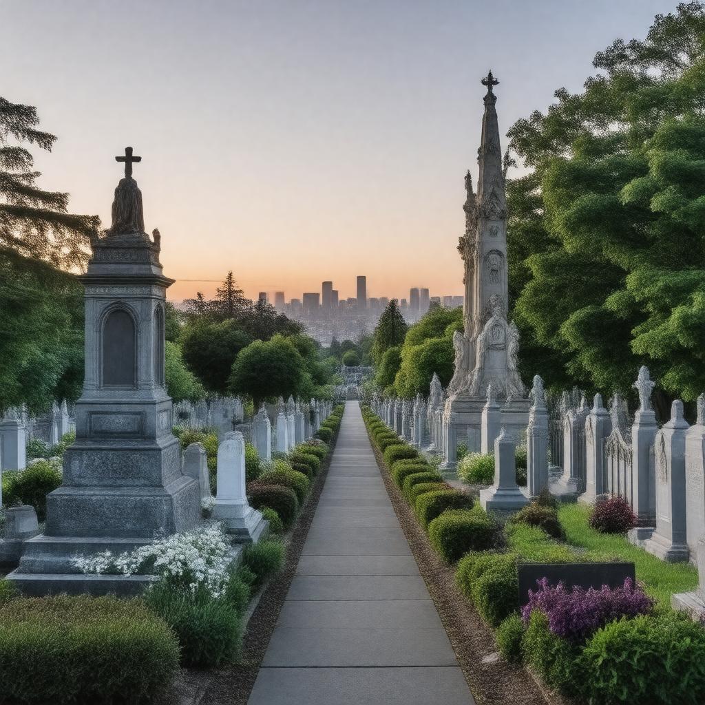 AI-created image of Lake View Cemetery, Seattle