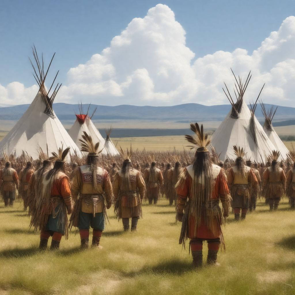 Click to view larger image AI-created image of Lakota and Dakota Sioux tribes