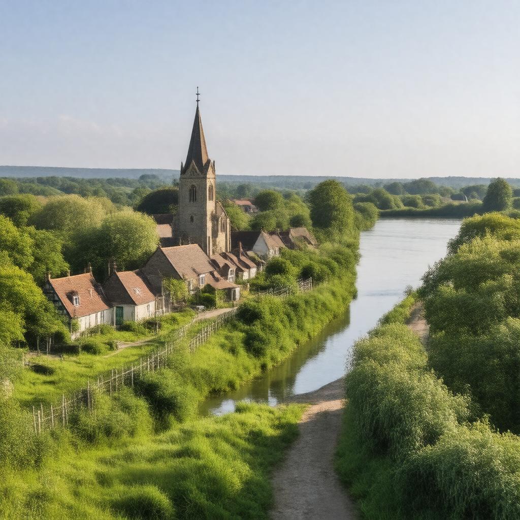 AI-created image of Laleham, Middlesex, England