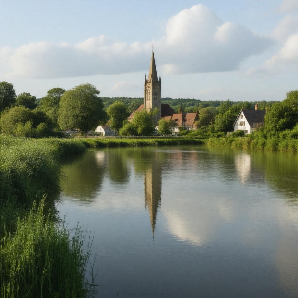 AI-created image of Laleham, Surrey, England