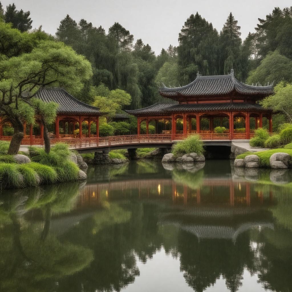 Click to view larger image AI-created image of Lan Su Chinese Garden