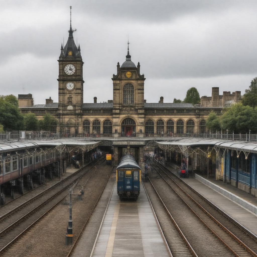 AI-created image of Lancaster railway station