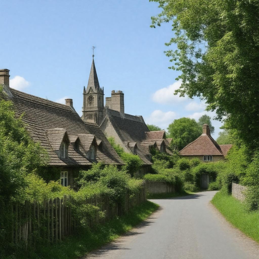 AI-created image of Langar, Nottinghamshire, England