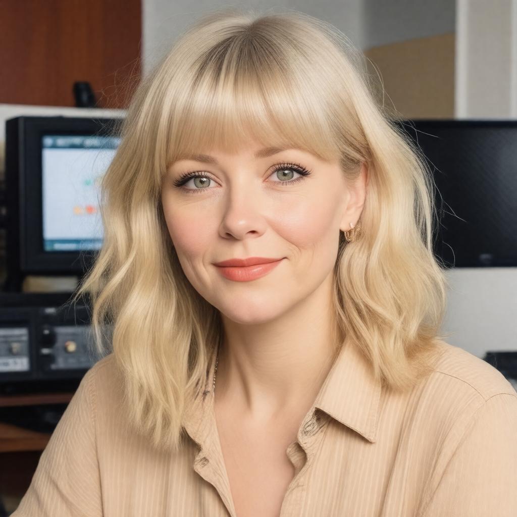 Click to view larger image AI-created image of Lauren Laverne