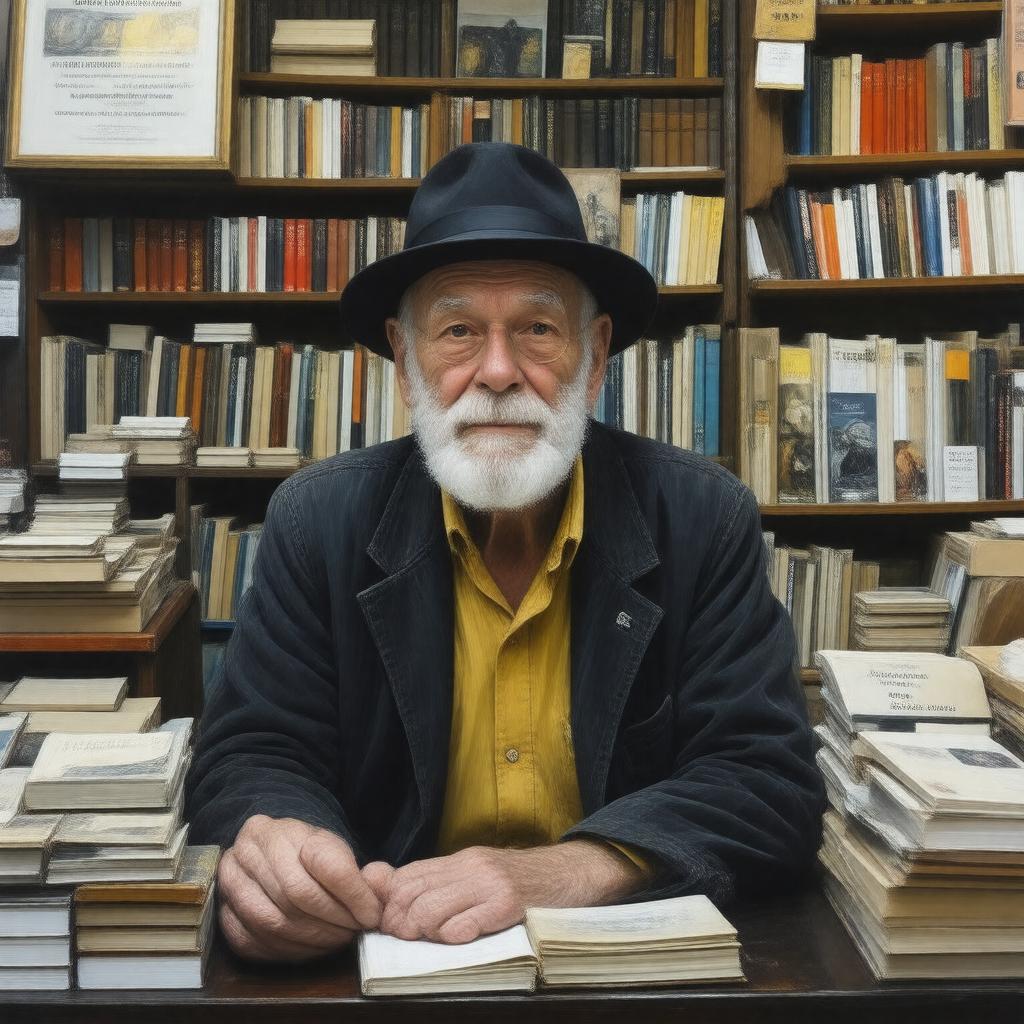 AI-created image of Lawrence Ferlinghetti