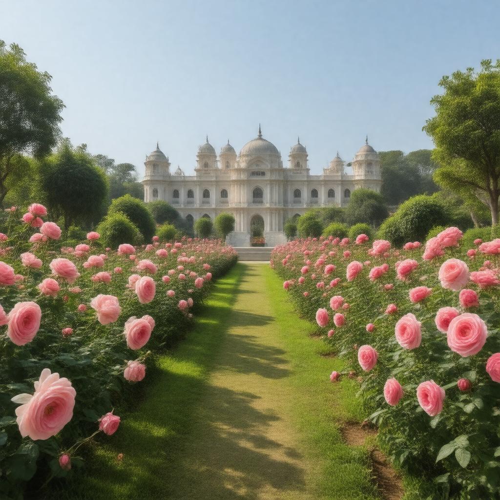 AI-created image of Laxmi Vilas Palace Rose Garden