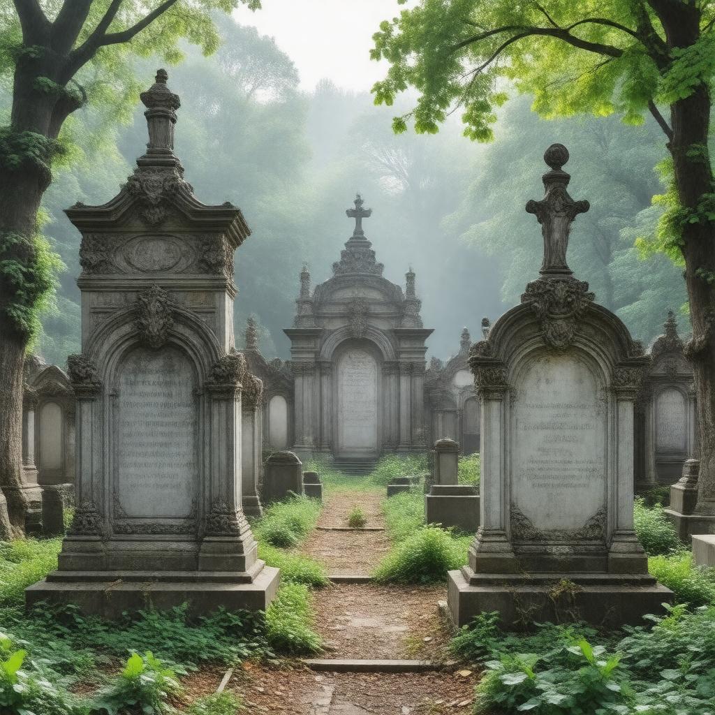 AI-created image of Lazarevskoe Cemetery, Saint Petersburg
