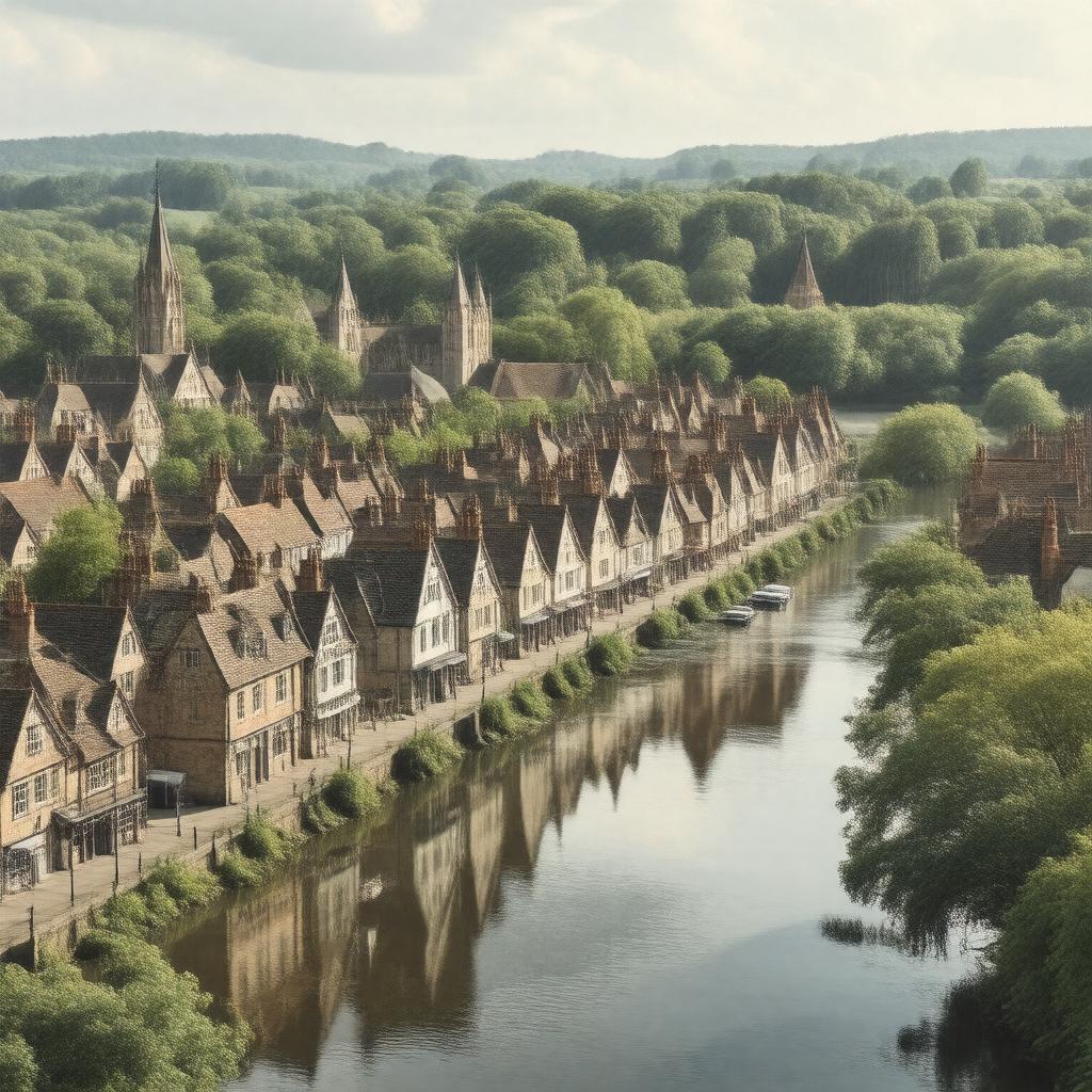 Click to view larger image AI-created image of Leatherhead, Surrey, England