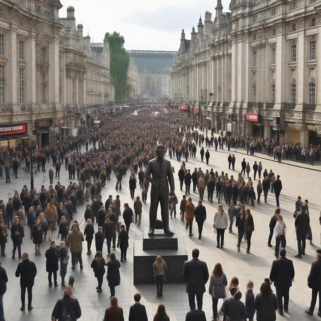 AI-created image of Leicester Square