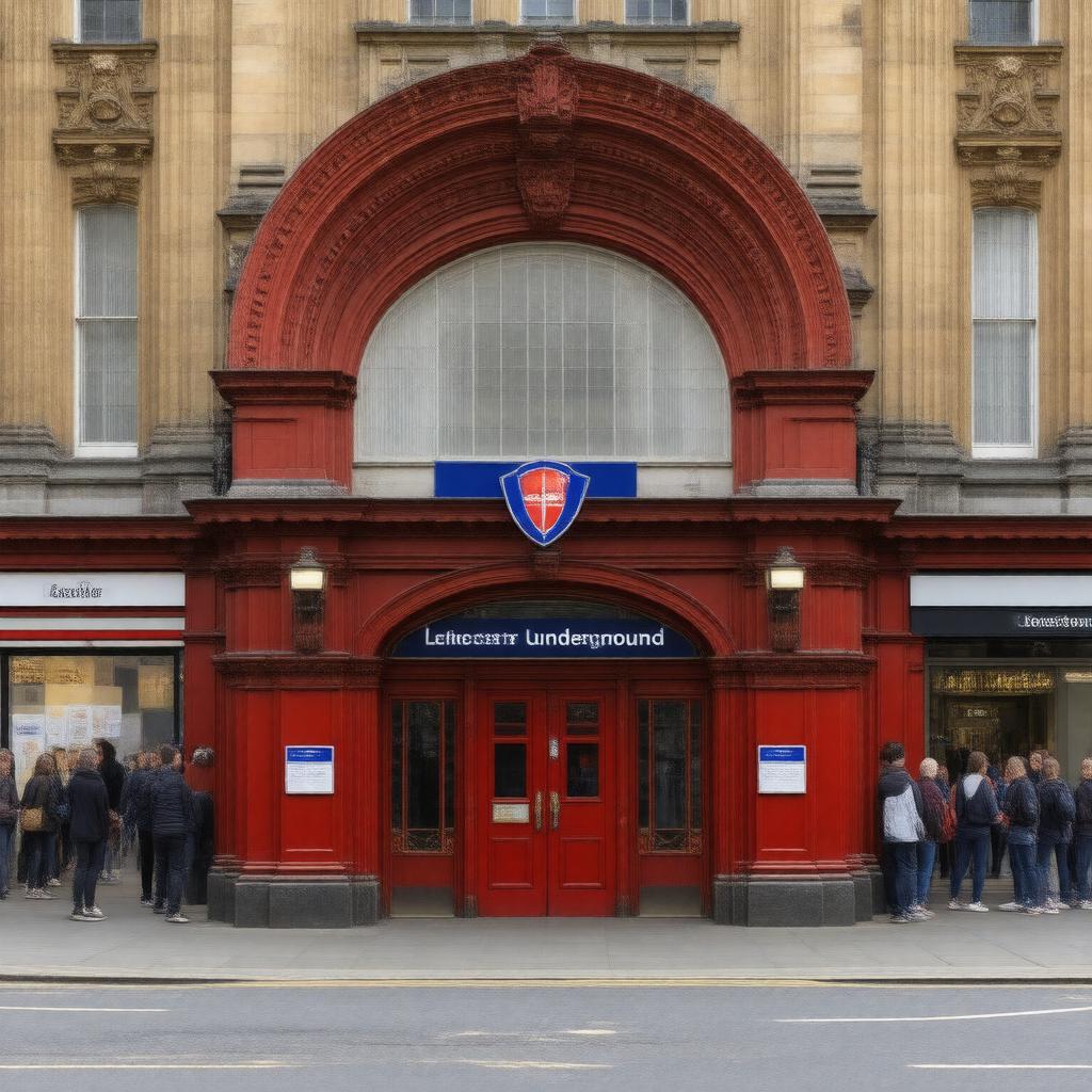 AI-created image of Leicester Square Underground Station