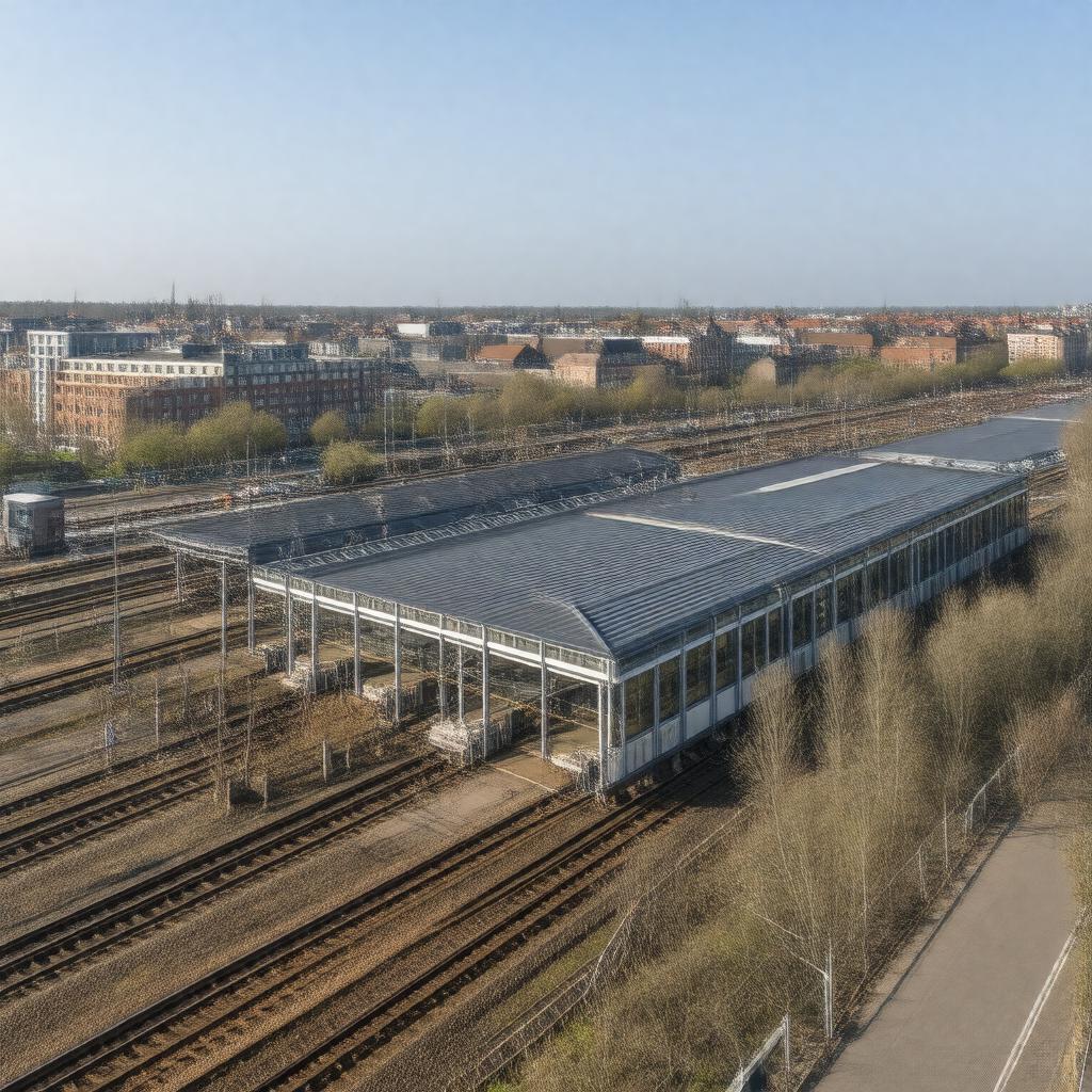 AI-created image of Leiden Centraal railway station