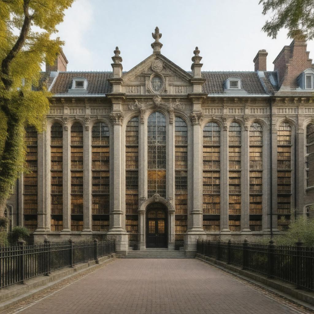 AI-created image of Leiden University Library