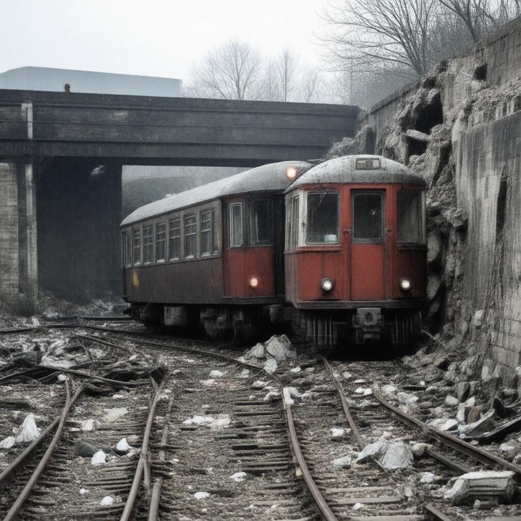AI-created image of Lewisham rail crash (1957)