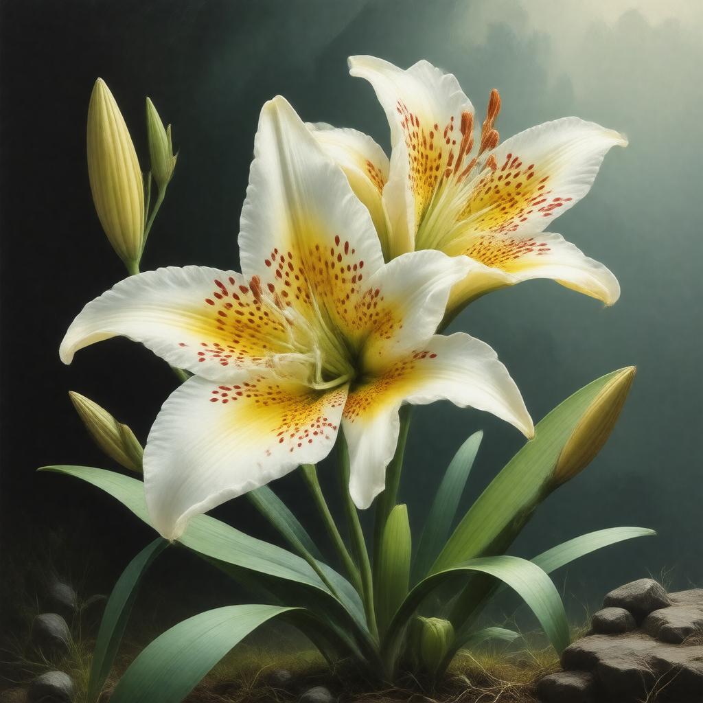 Click to view larger image AI-created image of Lilium auratum
