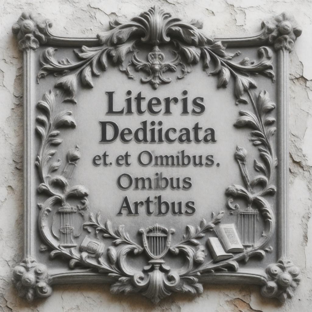 AI-created image of Literis Dedicata et Omnibus Artibus