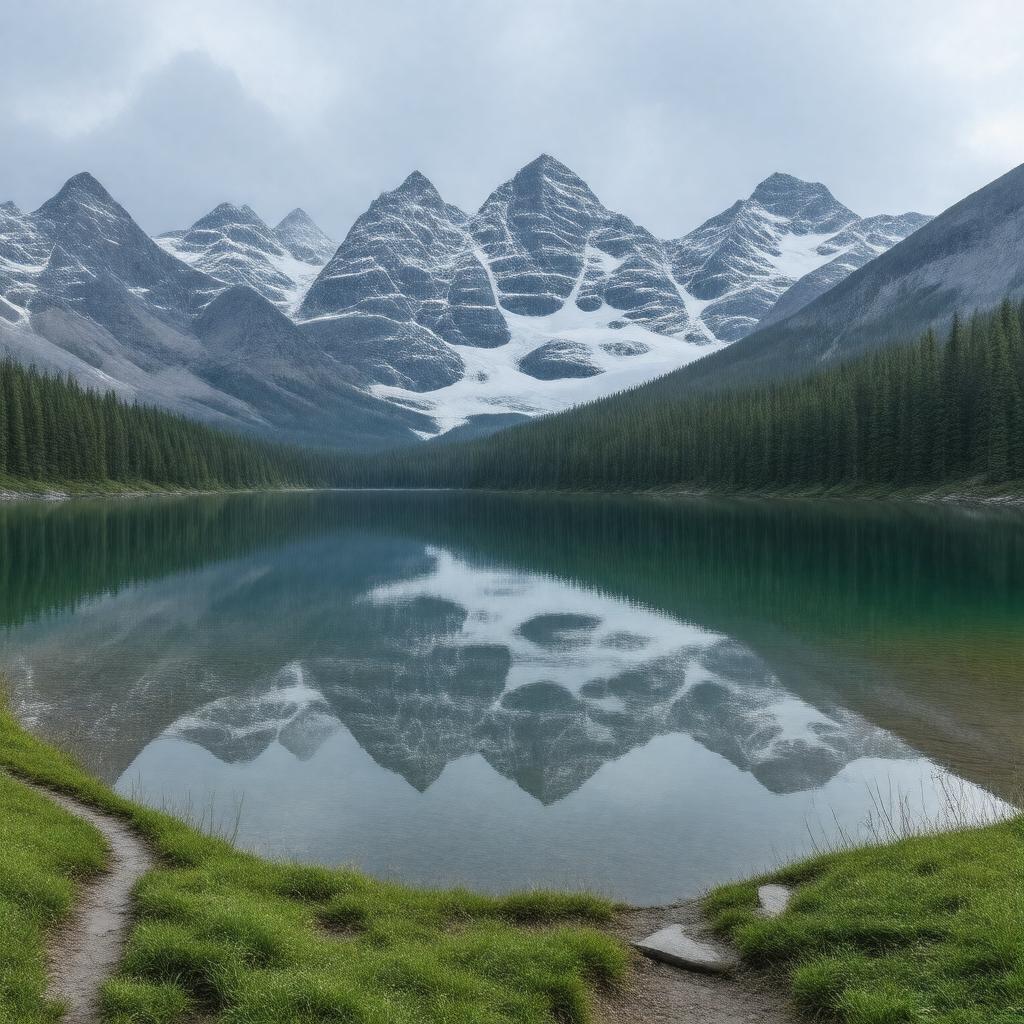 AI-created image of Little Yoho Lake