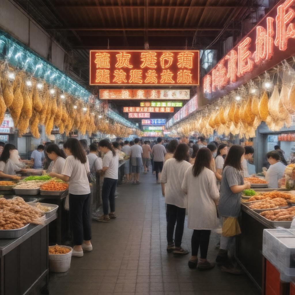 AI-created image of Liuhe Night Market