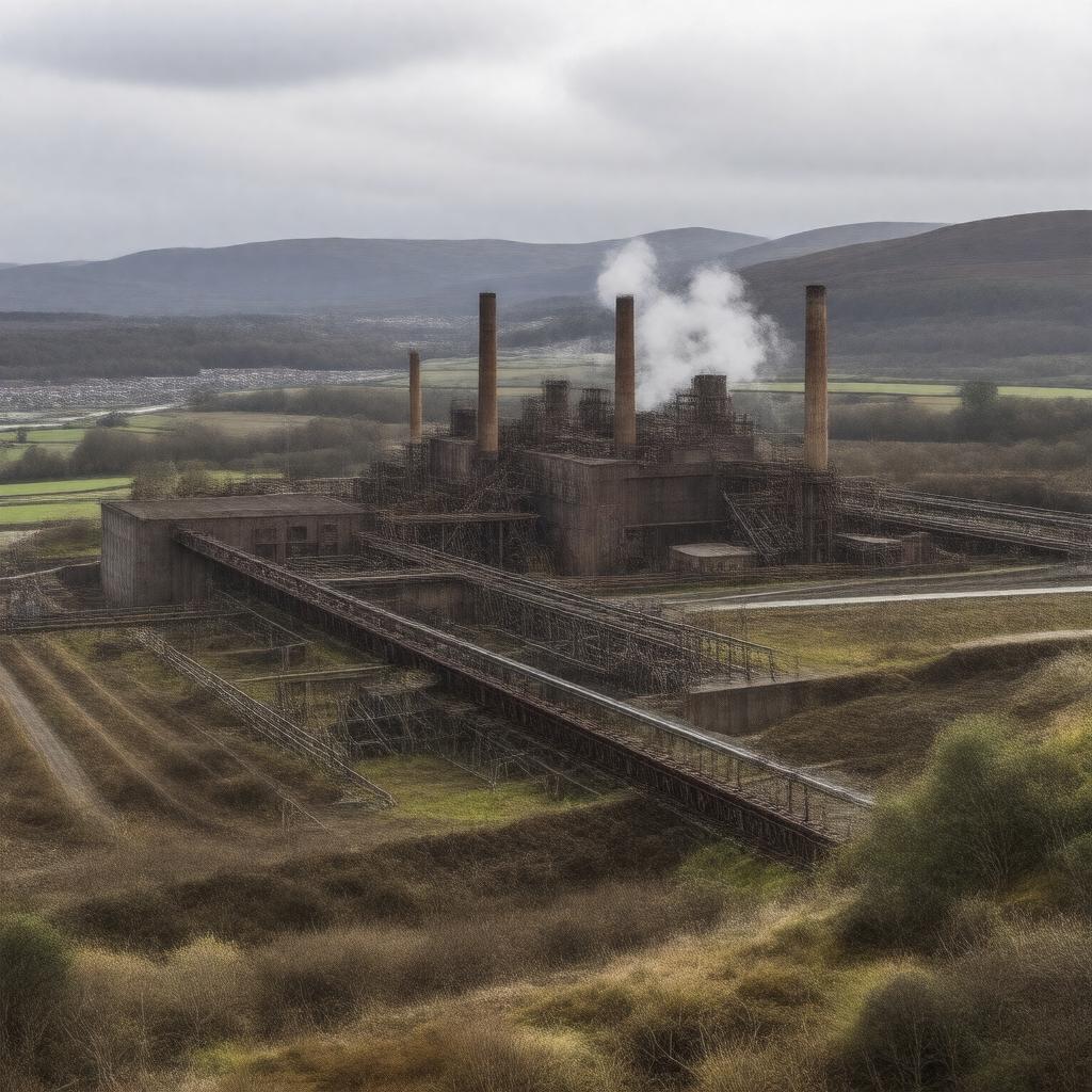 Click to view larger image AI-created image of Llanelli Steelworks