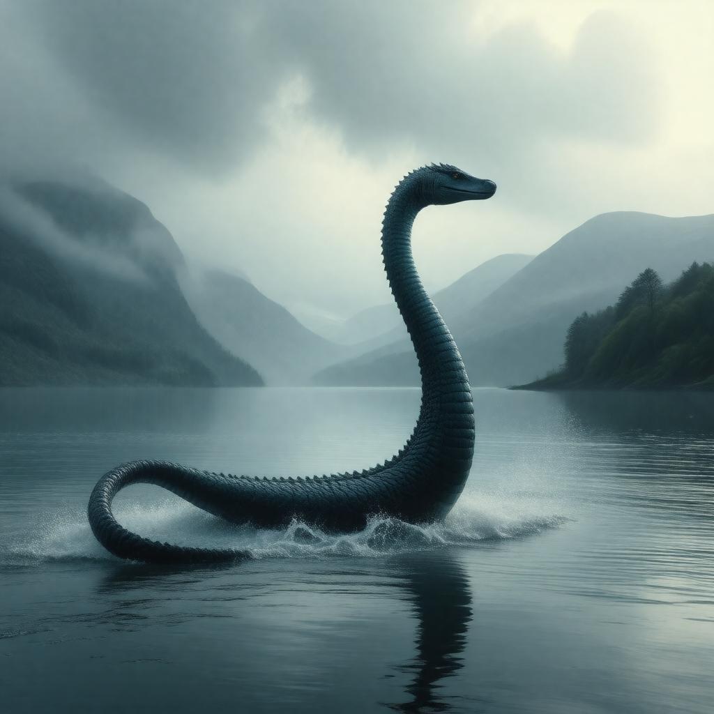 Click to view larger image AI-created image of Loch Ness Monster
