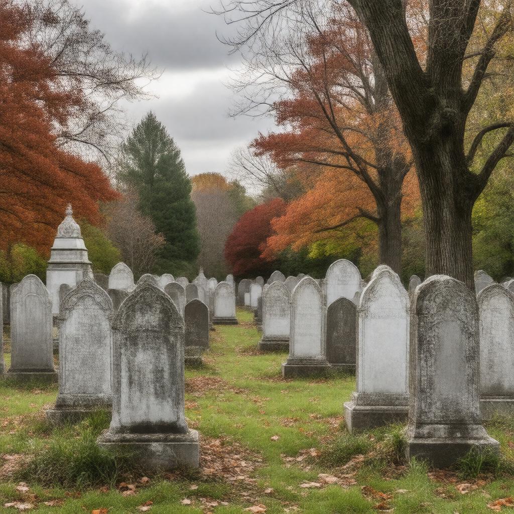 Click to view larger image AI-created image of Locust Grove Cemetery, Merrimac, Massachusetts