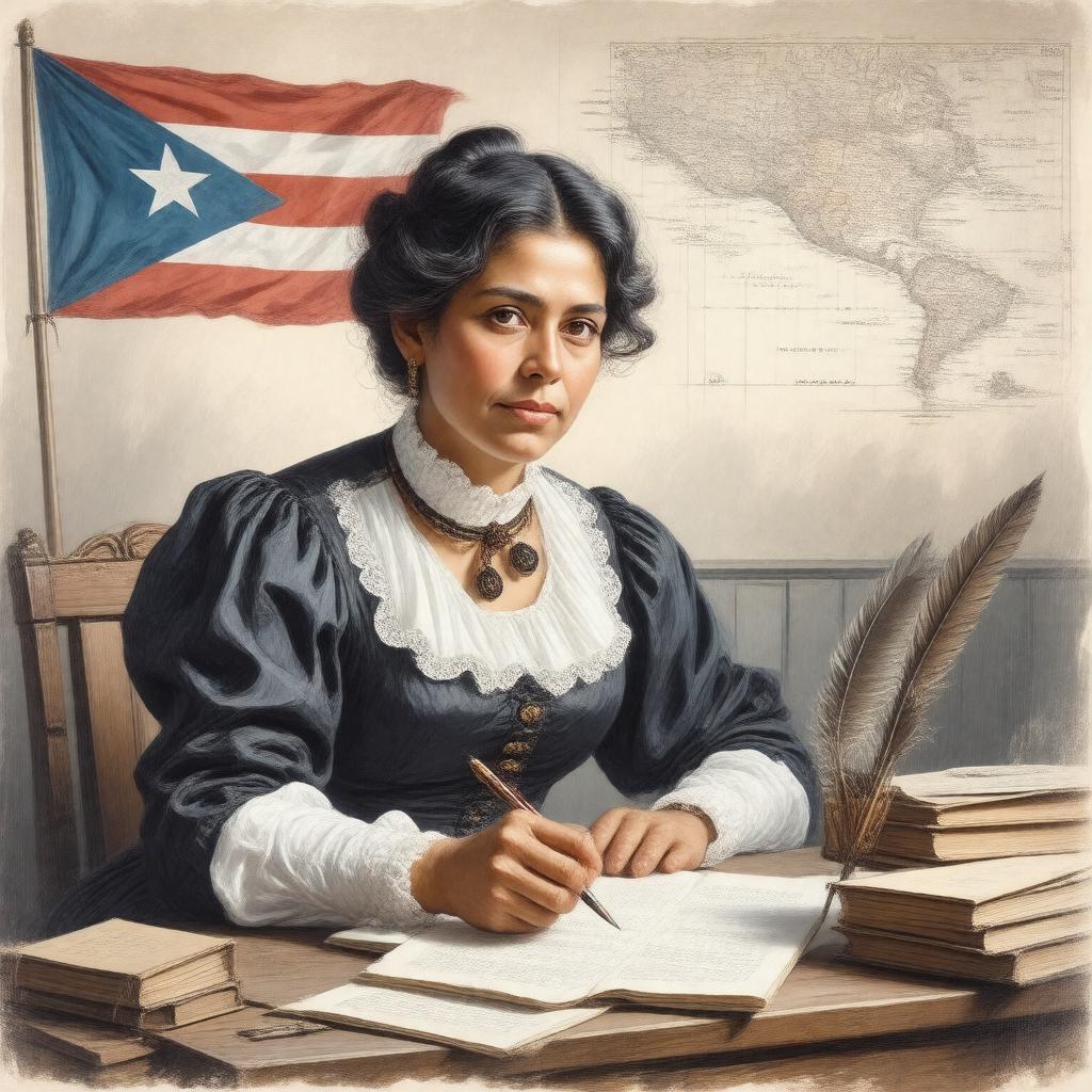 AI-created image of Lola Rodríguez de Tió