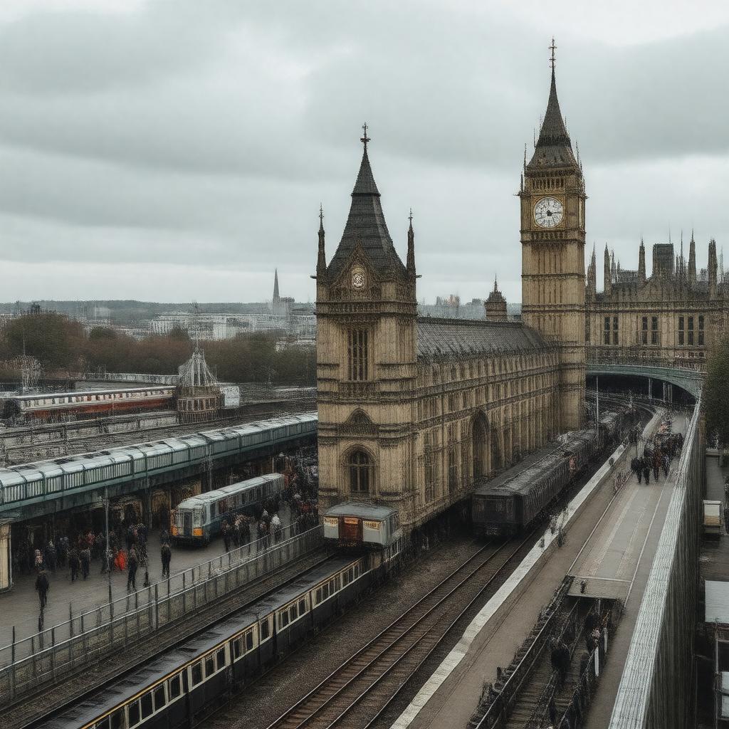 Click to view larger image AI-created image of London Bridge National Rail