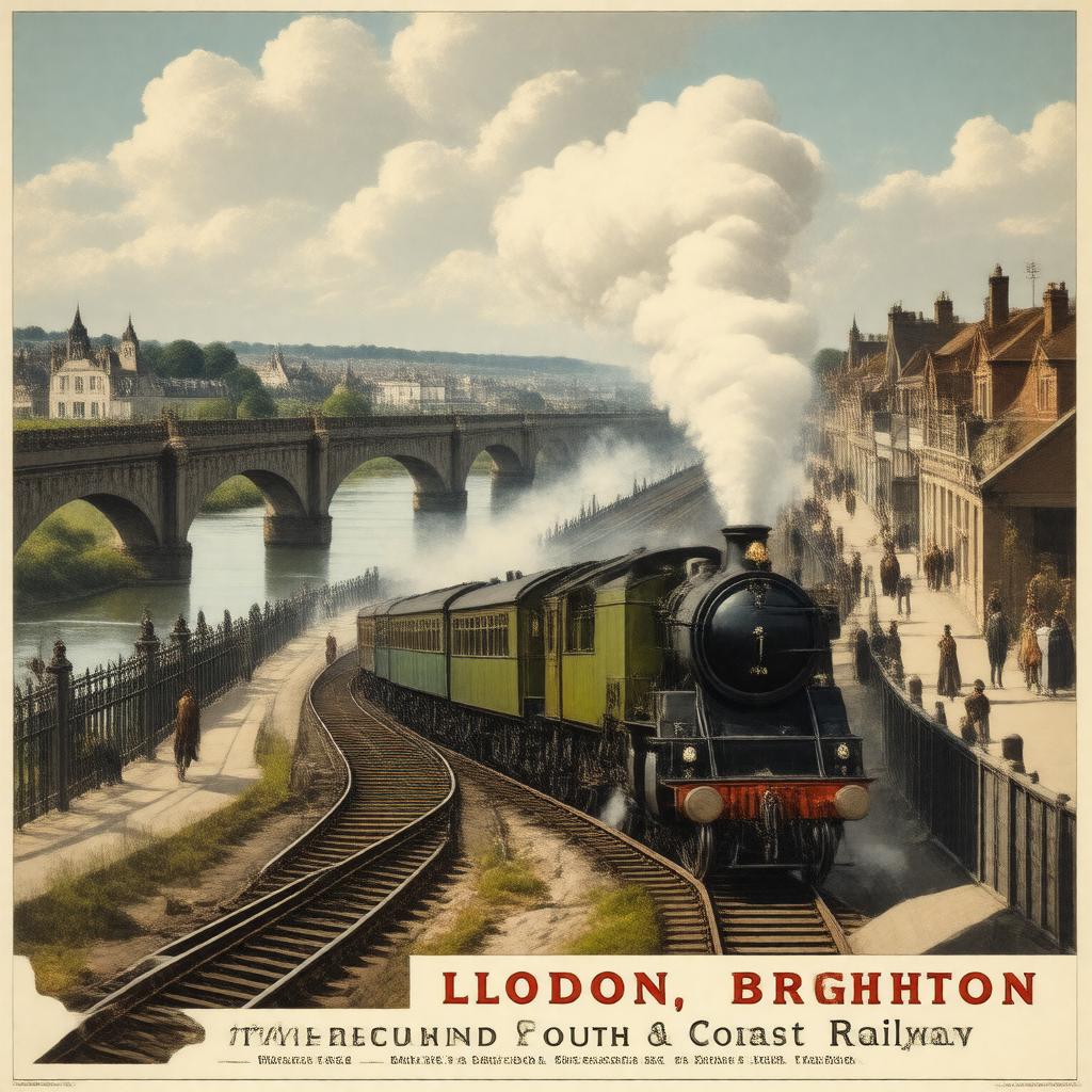 AI-created image of London, Brighton and South Coast Railway