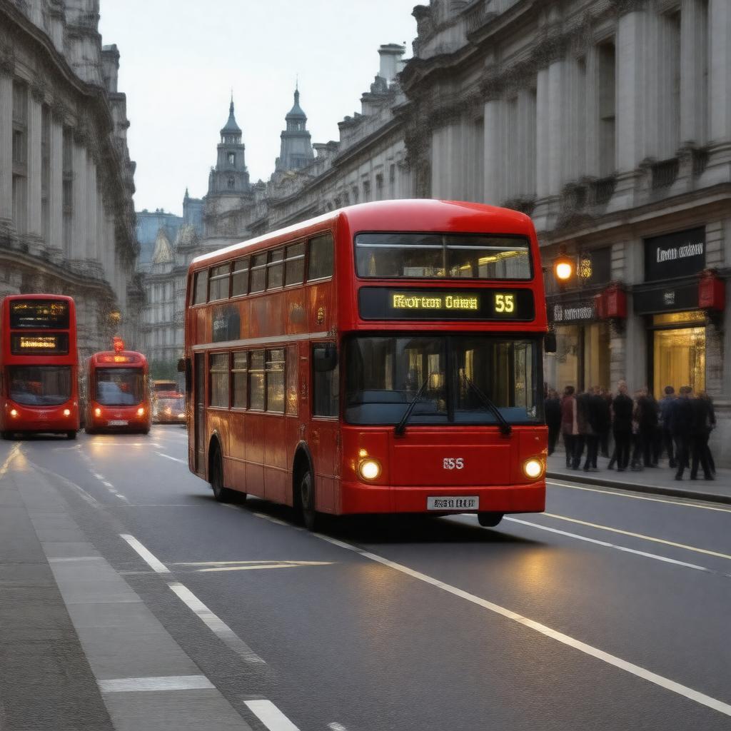 AI-created image of London Buses 55