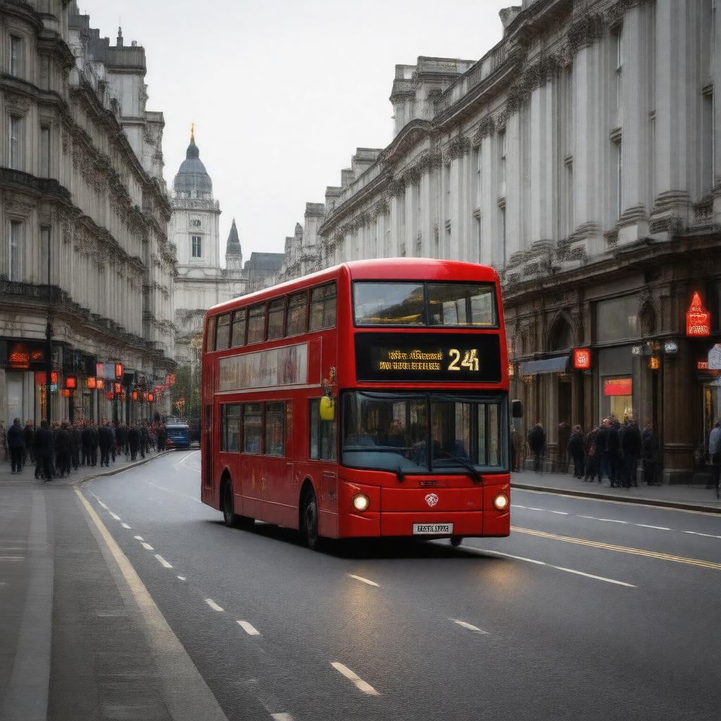 AI-created image of London bus route 243