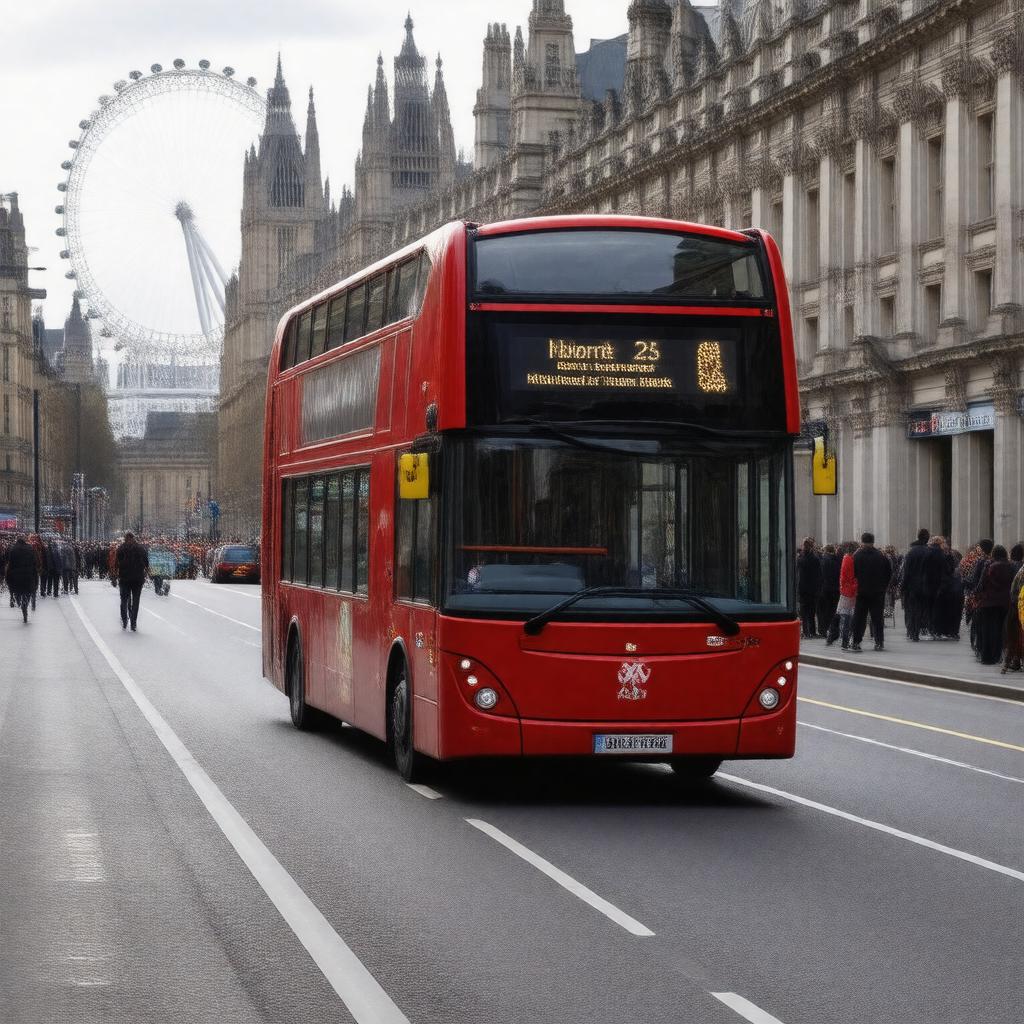 AI-created image of London bus route 25