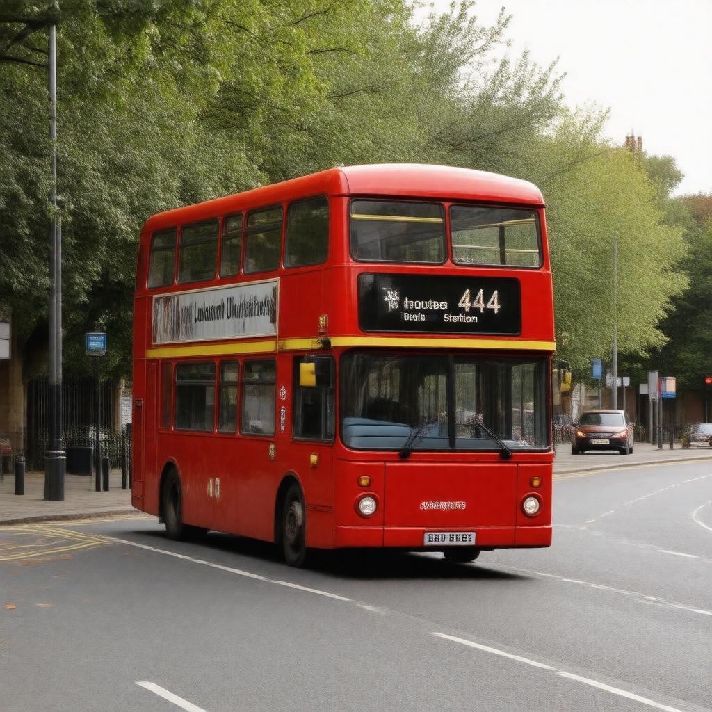AI-created image of London bus route 444
