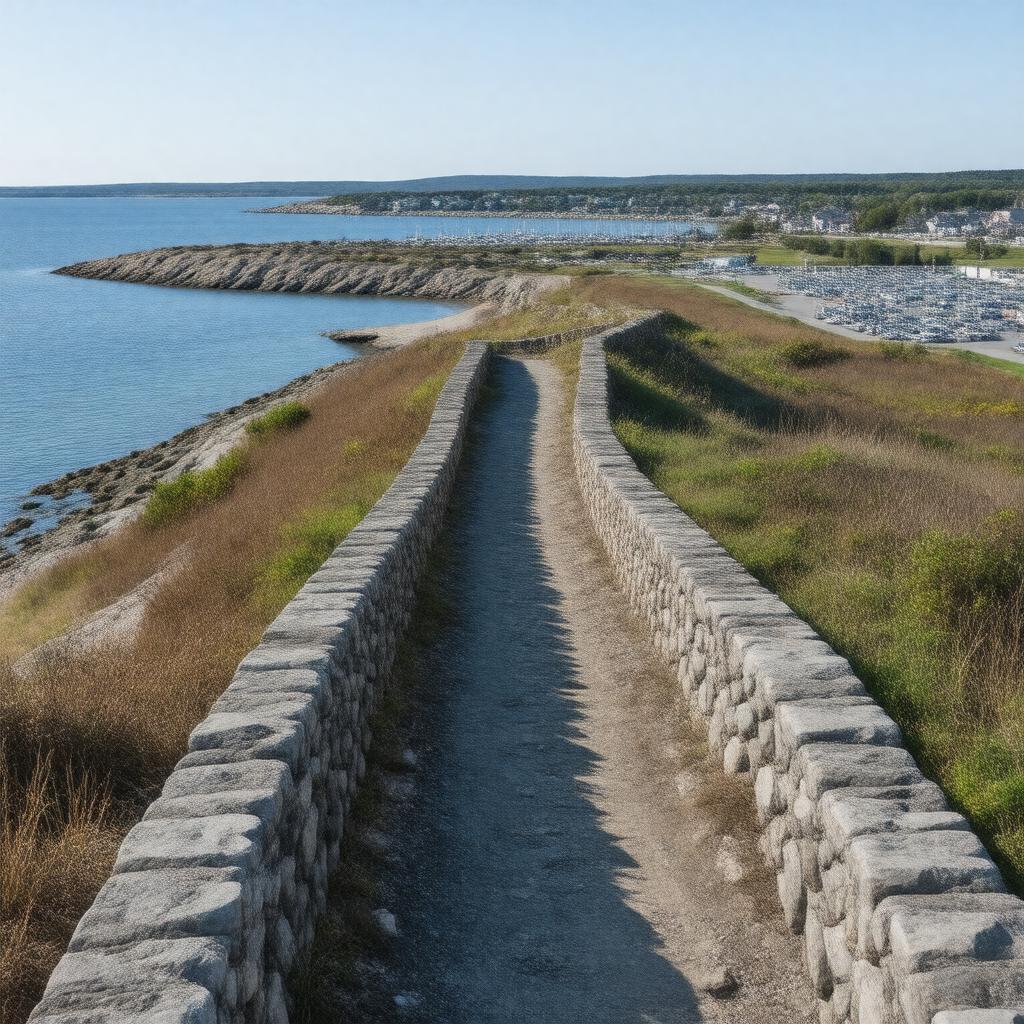 Click to view larger image AI-created image of Long Point Dike