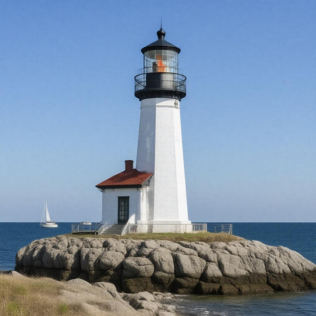 Click to view larger image AI-created image of Long Point Light