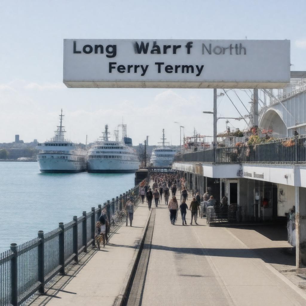 Click to view larger image AI-created image of Long Wharf North Ferry Terminal