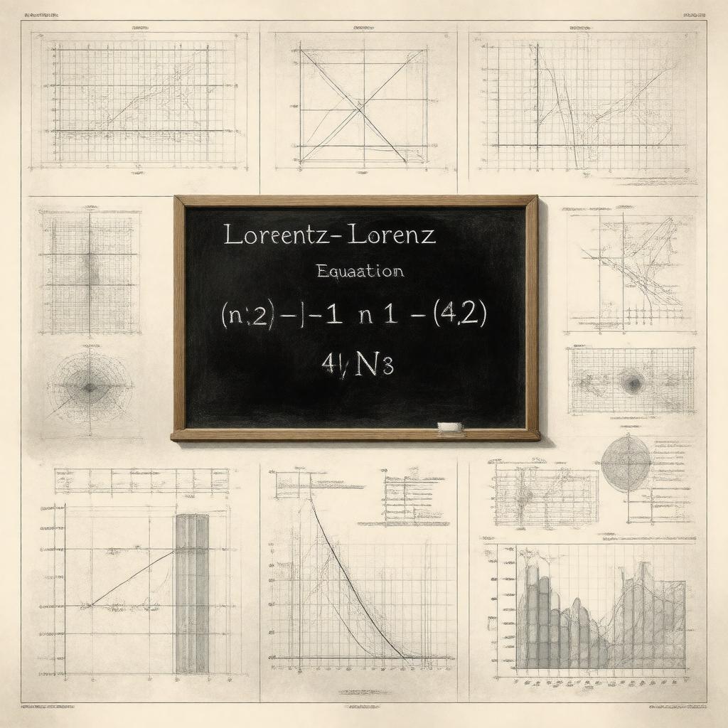 Click to view larger image AI-created image of Lorentz-Lorenz equation