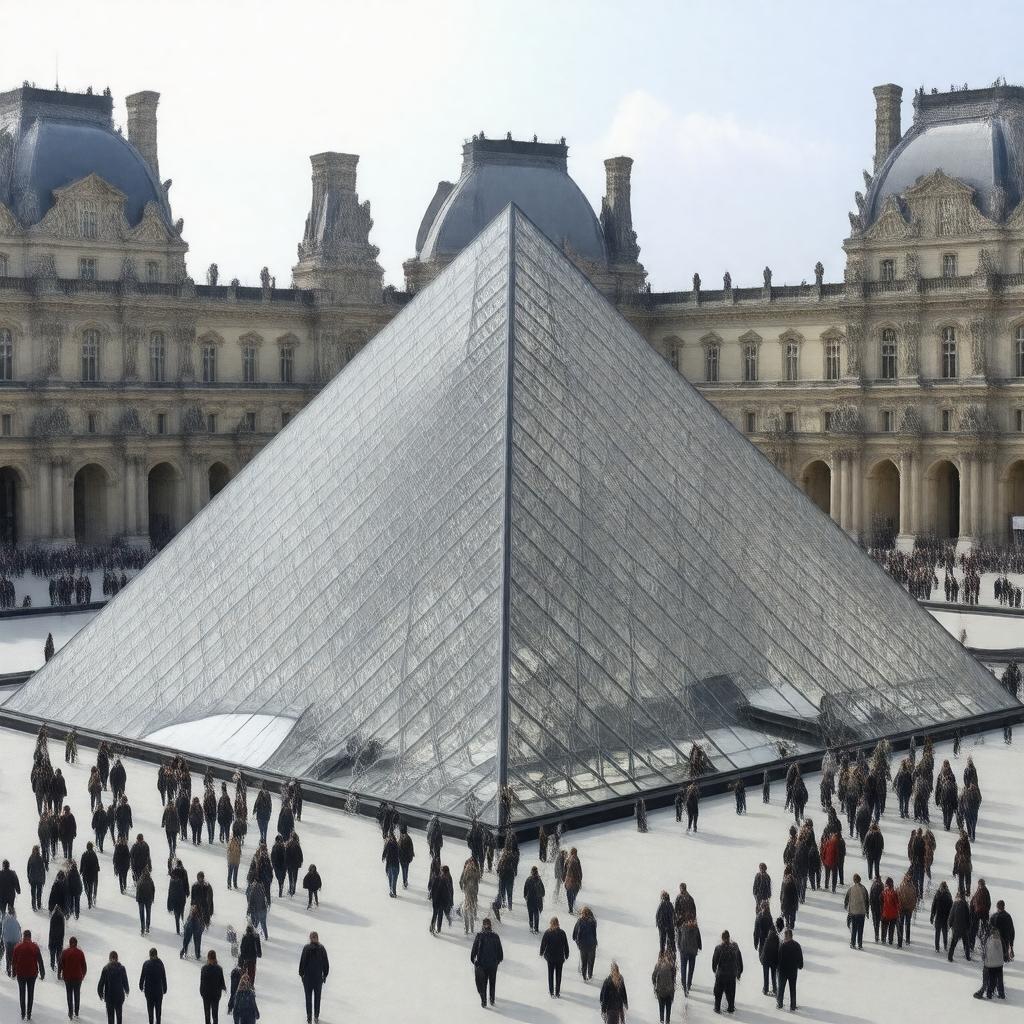 Click to view larger image AI-created image of Louvre Pyramid