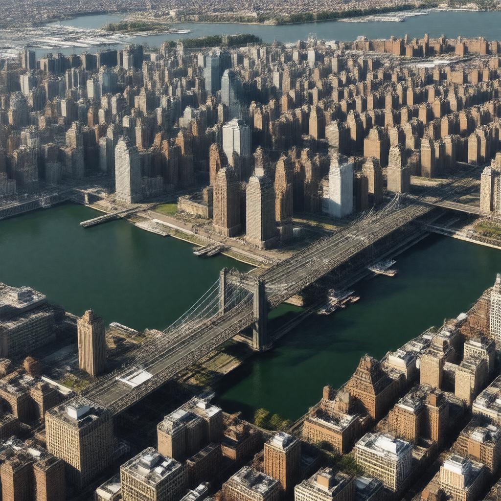 AI-created image of Lower Manhattan, New York, NY