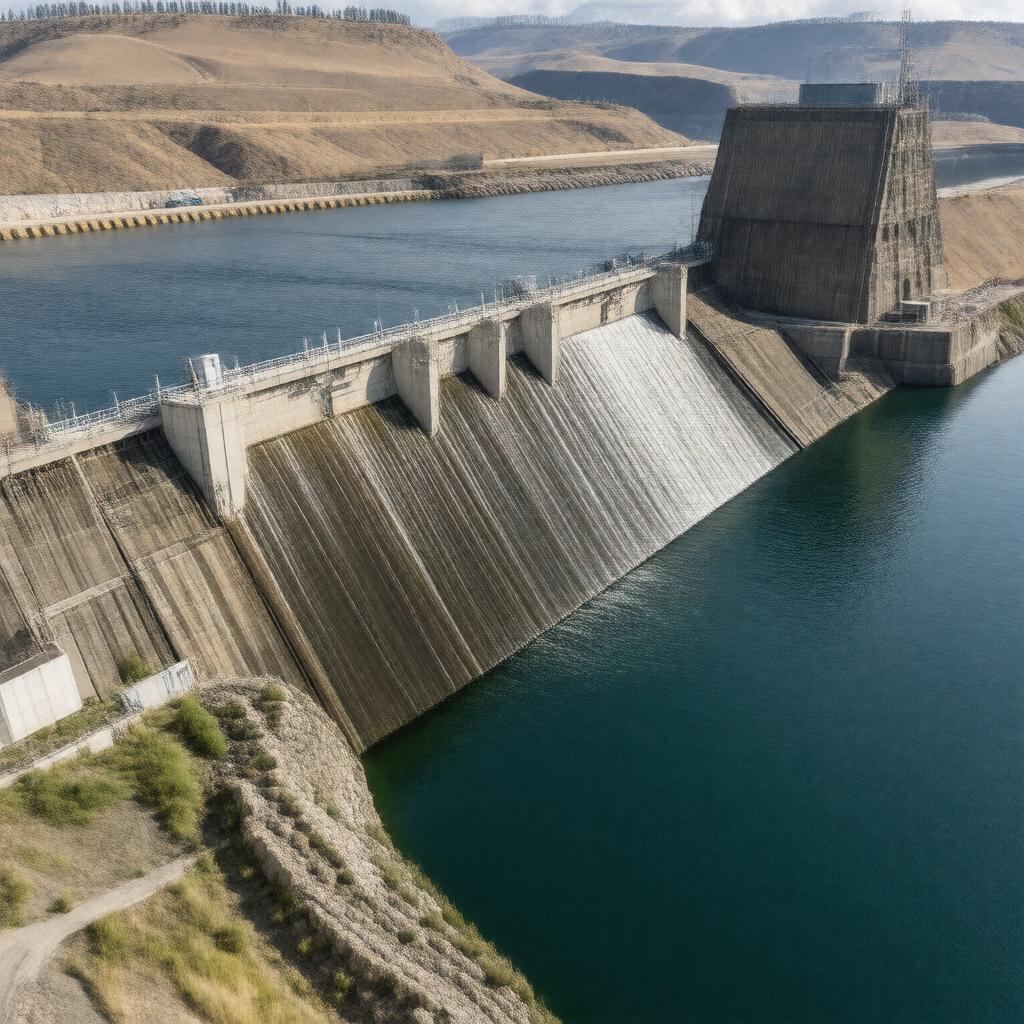 Click to view larger image AI-created image of Lower Monumental Dam