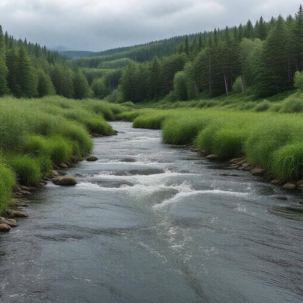 AI-created image of Luckiamute River