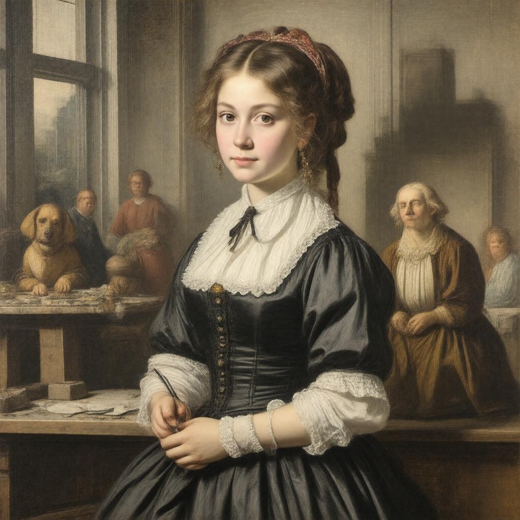 AI-created image of Lucy Madox Brown