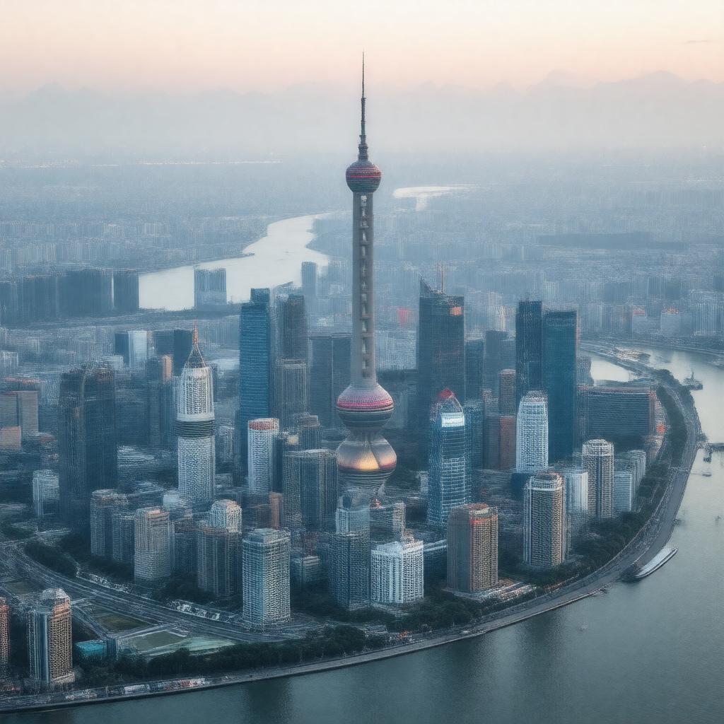 AI-created image of Lujiazui financial district