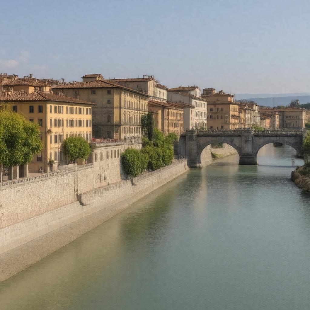 AI-created image of Lungarno Pacinotti, Pisa