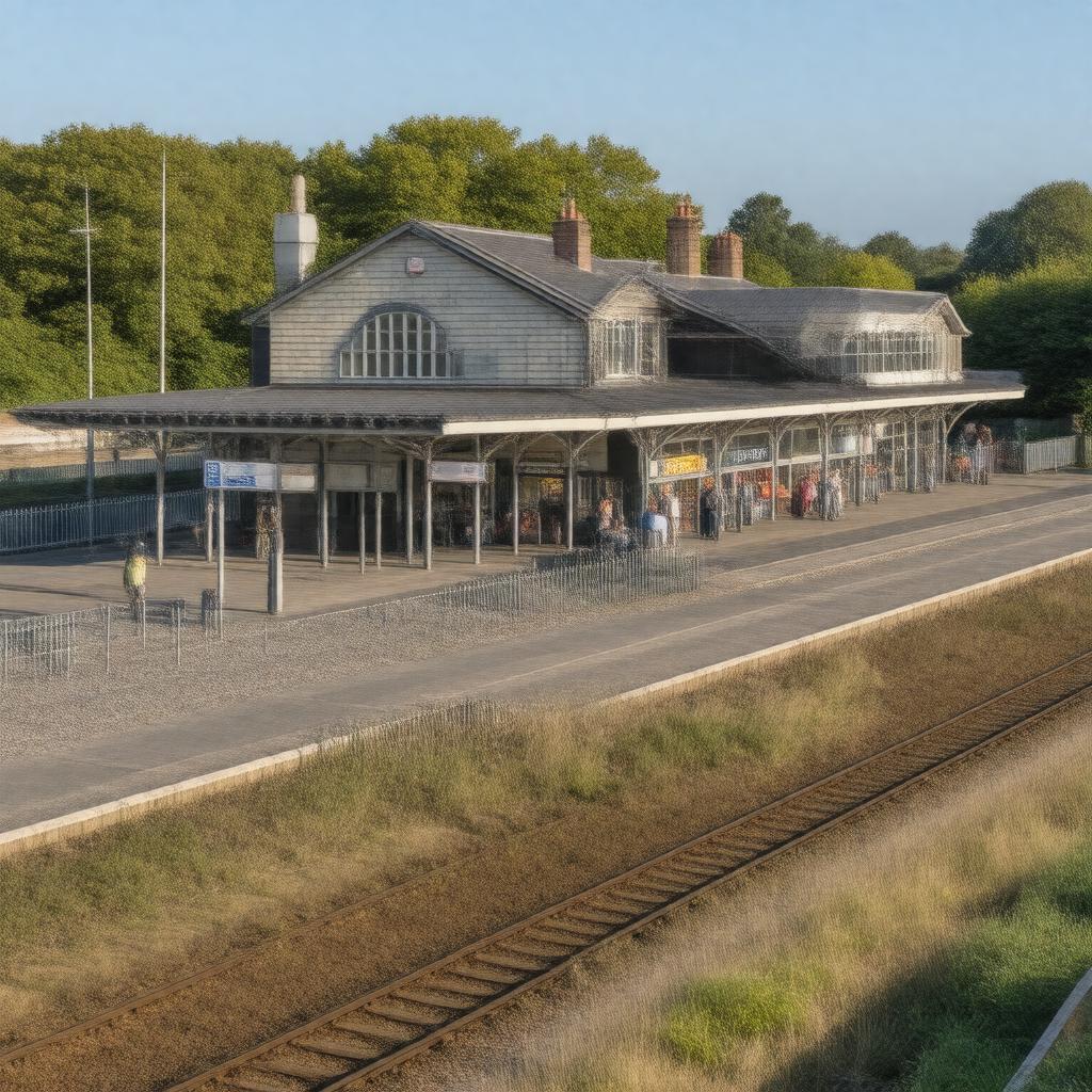 AI-created image of Luton Airport Parkway railway station