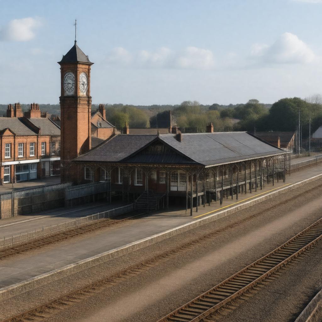 AI-created image of Luton railway station