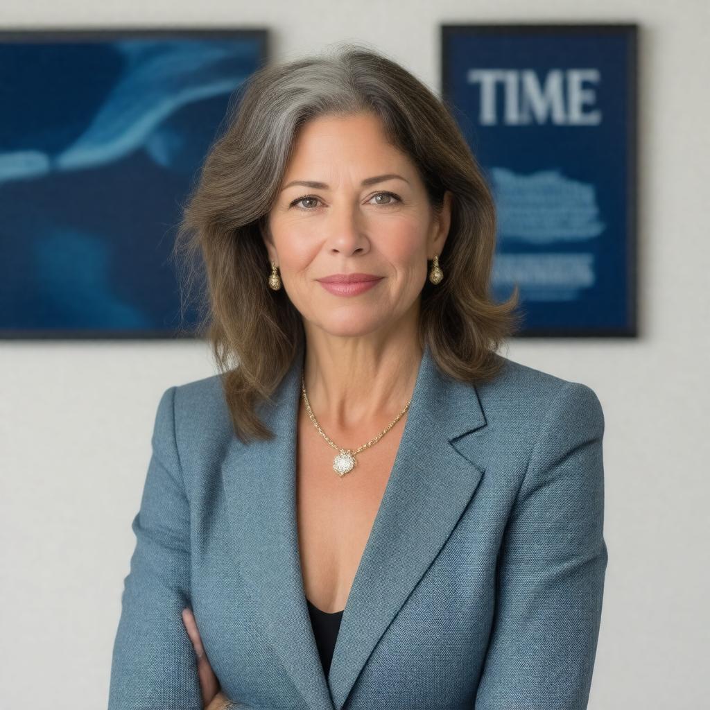 Click to view larger image AI-created image of Lynne Benioff