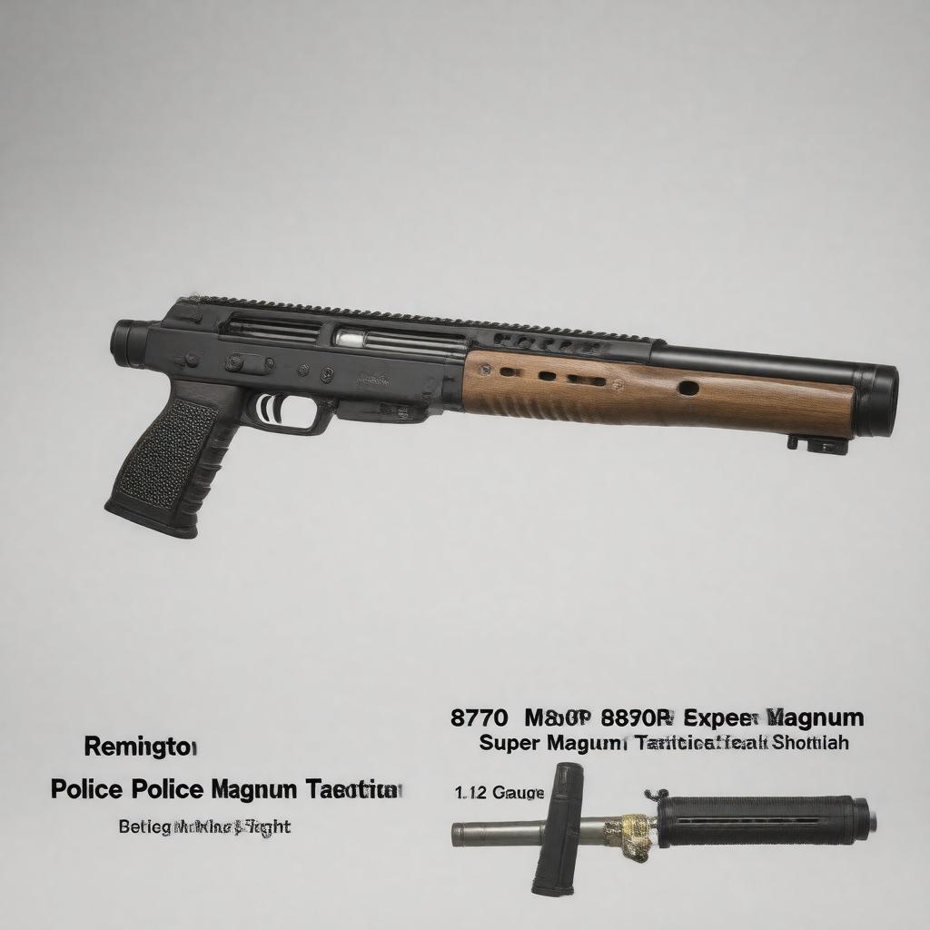 Click to view larger image AI-created image of M870P Express Super Magnum Police Magnum Tactical shotgun