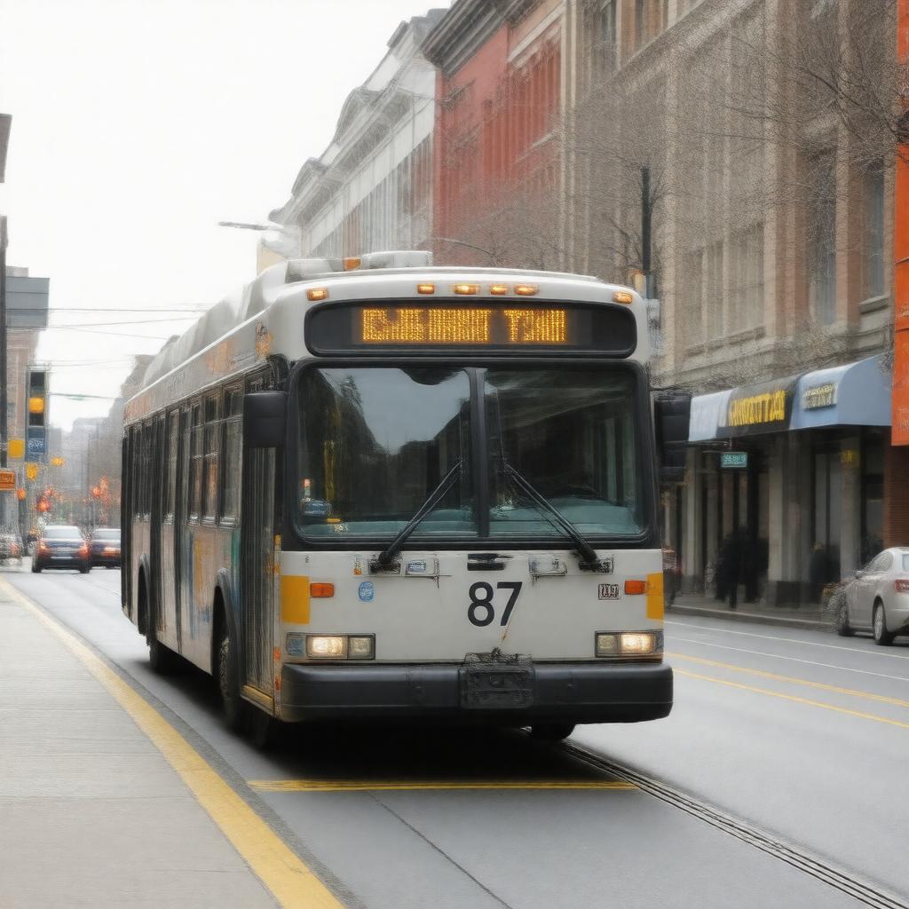 AI-created image of MBTA Bus 87