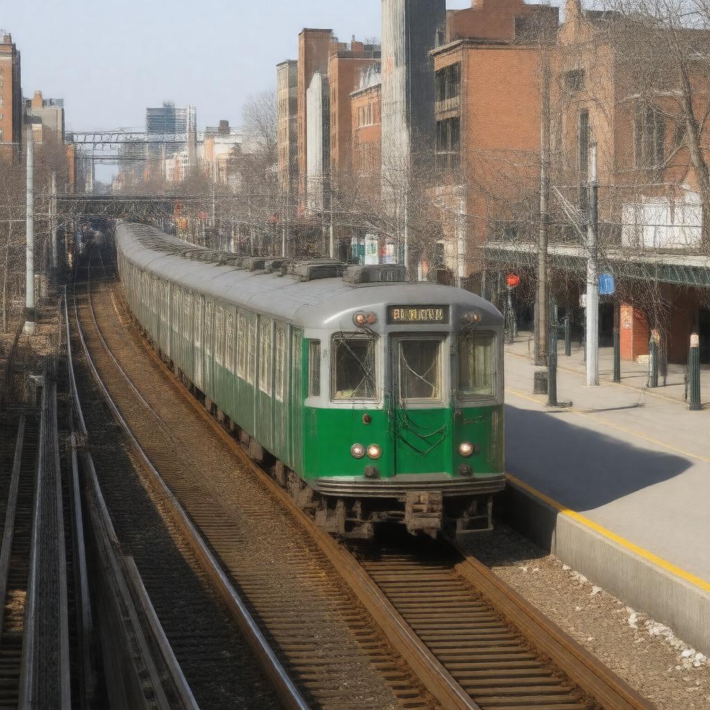 AI-created image of MBTA Green Line B